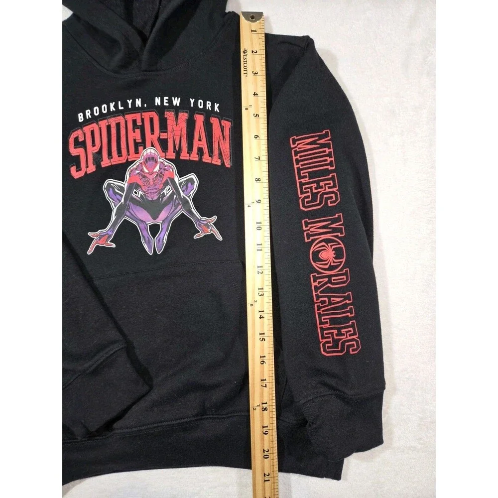 Boys Marvel SpiderMan Mile Morales Pullover Hoodie Black Small